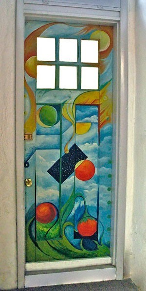 Mini mural on door