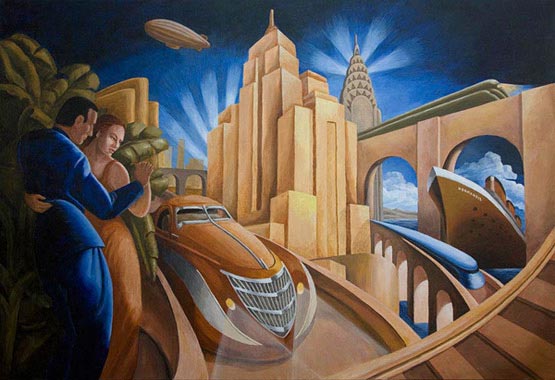 Commissioned Art Deco painting
