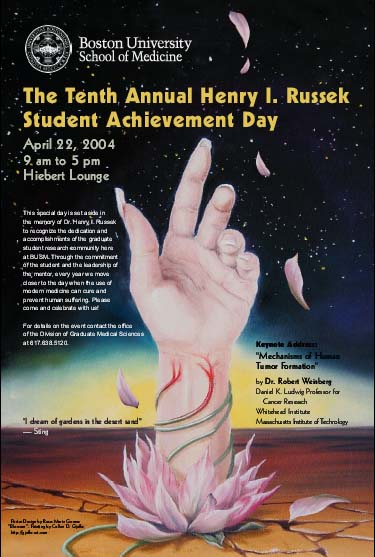 Poster for Russek Student Achievement Day at Boston University