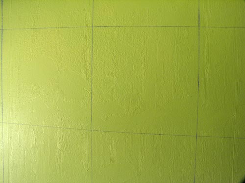 Closeup of grid lines on wall
