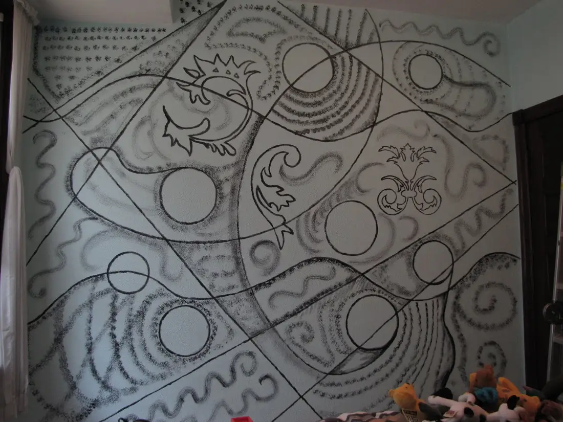 Complex drawing on wall