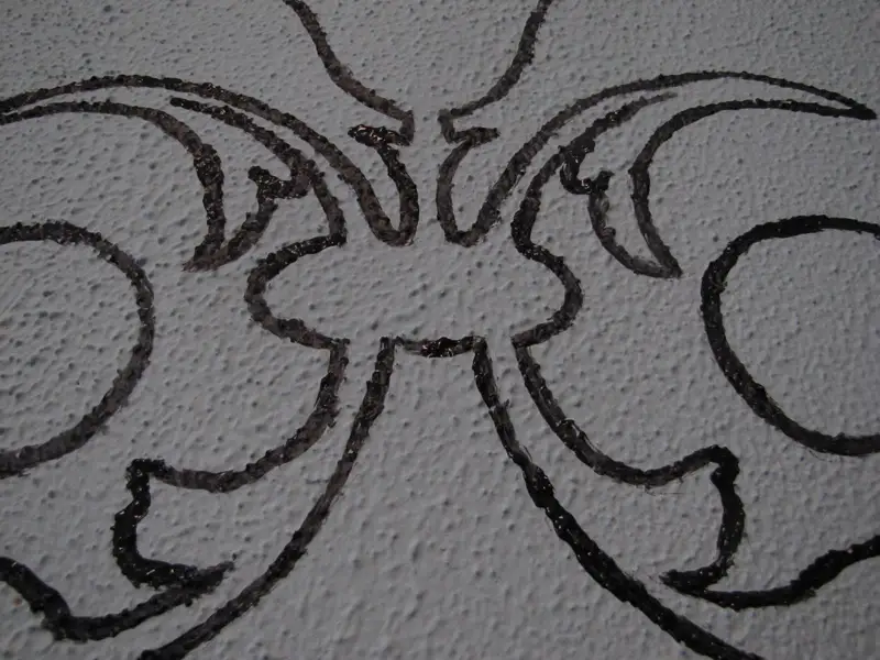 Closeup showing wall texture