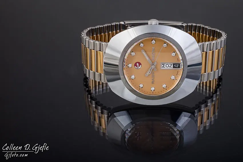 Vintage men's Rado wristwatch with faceted crystal