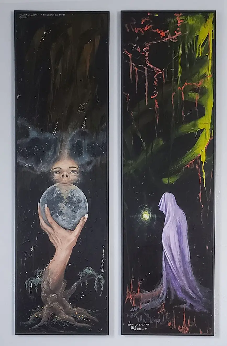 Diptych - The Hermit and High Priestess